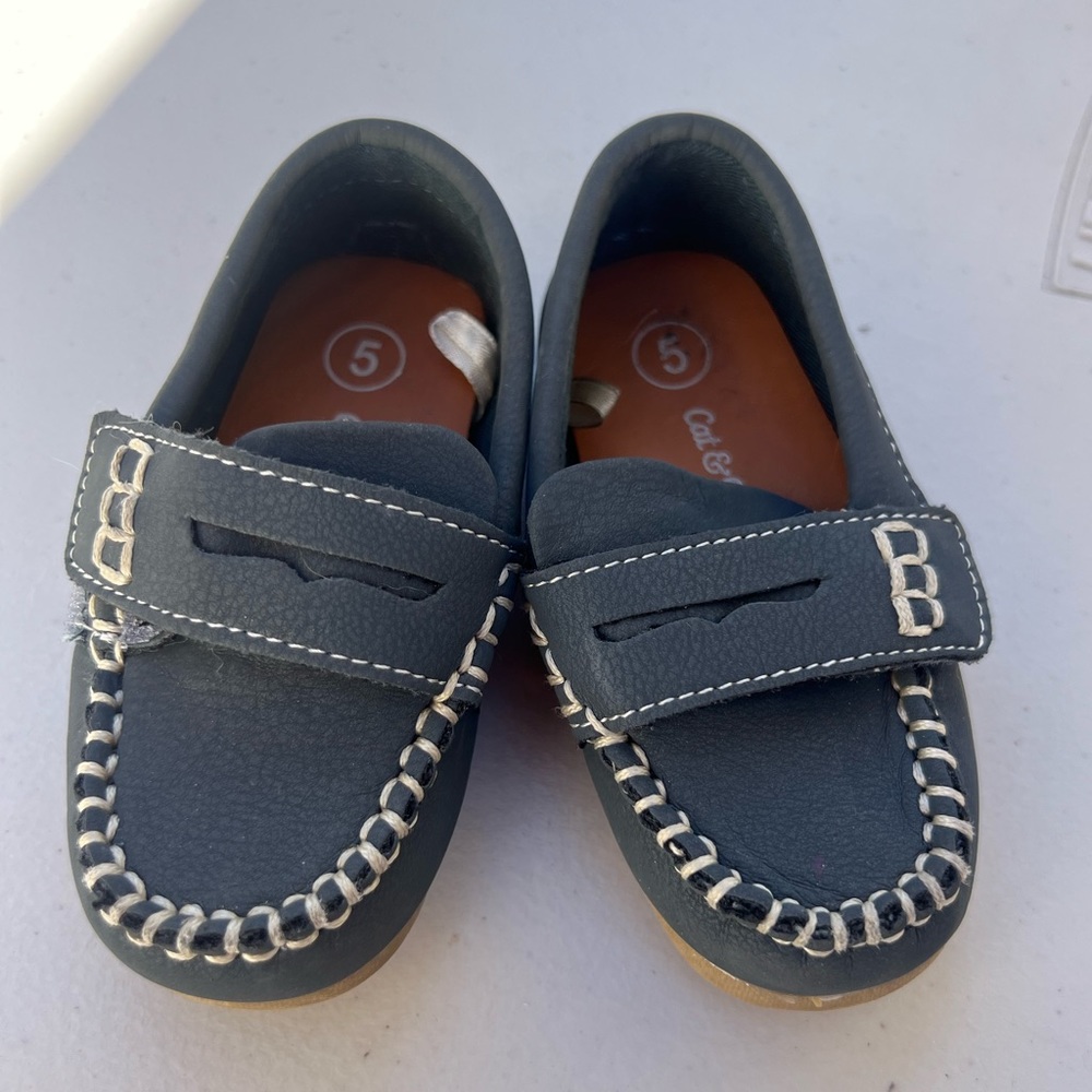 Cat and Jack blue baby loafers